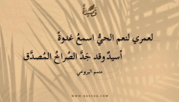 قصيدة لعمري لنعم الحي اسمع غدوة