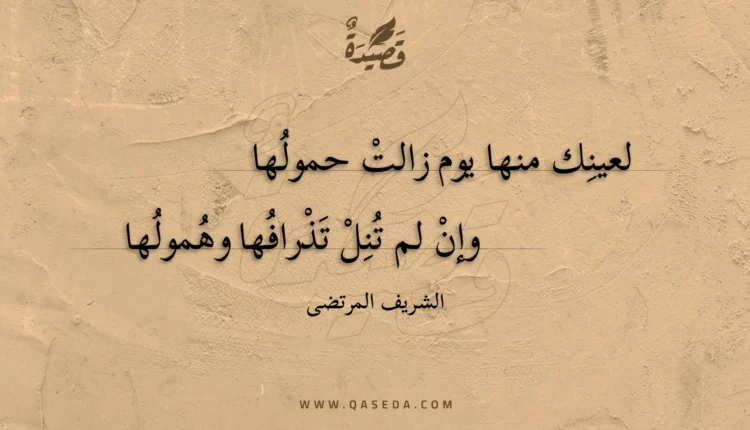 قصيدة لعينك منها يوم زالت حمولها