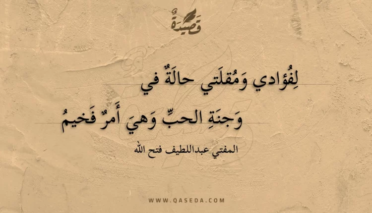 قصيدة لفؤادي ومقلتي حالة في