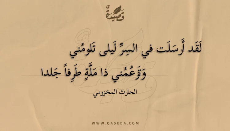 قصيدة لقد أرسلت في السر ليلى تلومني