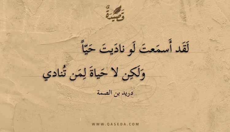 قصيدة لقد أسمعت لو ناديت حياً