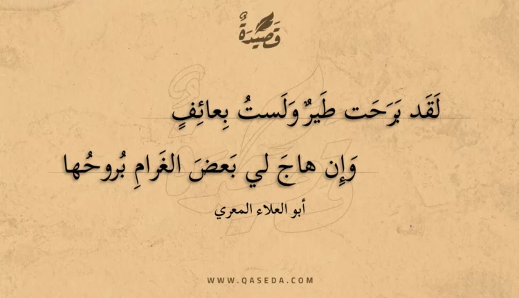 قصيدة لقد برحت طير ولست بعائف