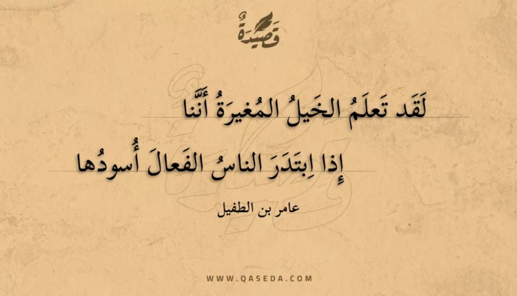 قصيدة لقد تعلم الخيل المغيرة أننا