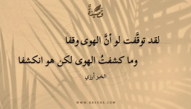 قصيدة لقد توقفت لو أن الهوى وقفا