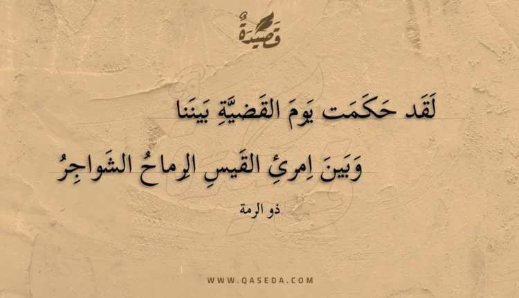 قصيدة لقد حكمت يوم القضية بيننا
