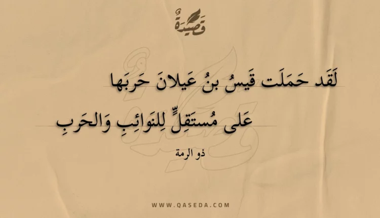 قصيدة لقد حملت قيس بن عيلان حربها