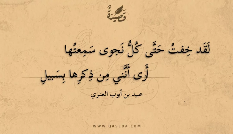 قصيدة لقد خفت حتى كل نجوى سمعتها