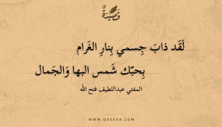 قصيدة لقد ذاب جسمي بنار الغرام