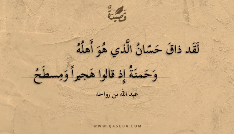 قصيدة لقد ذاق حسان الذي هو أهله