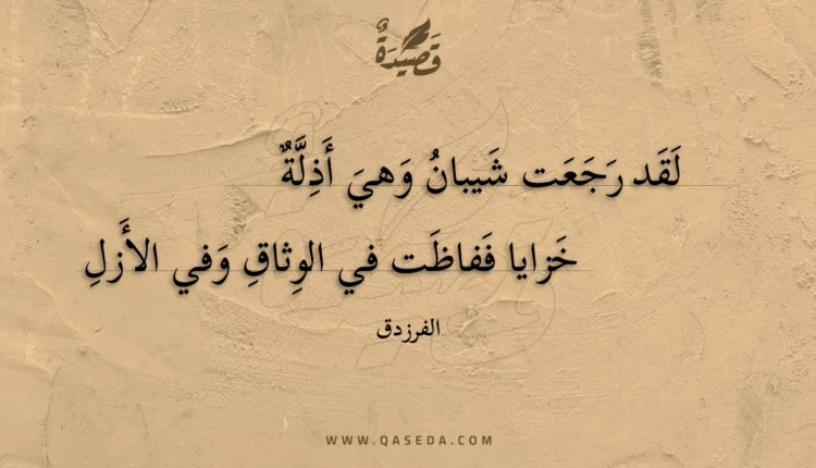 قصيدة لقد رجعت شيبان وهي أذلة