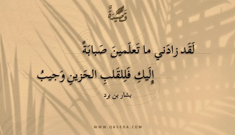 قصيدة لقد زادني ما تعلمين صبابة