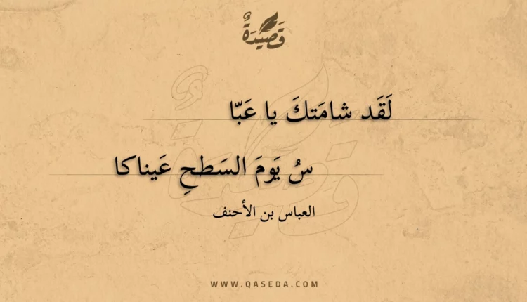 قصيدة لقد شامتك يا عباس