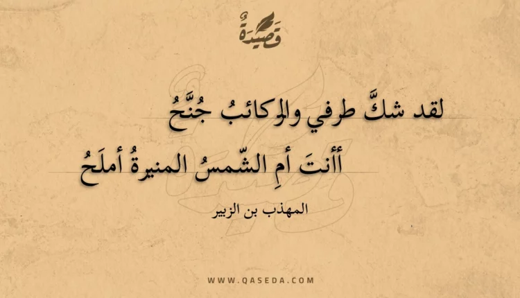 قصيدة لقد شك طرفي والركائب جنح
