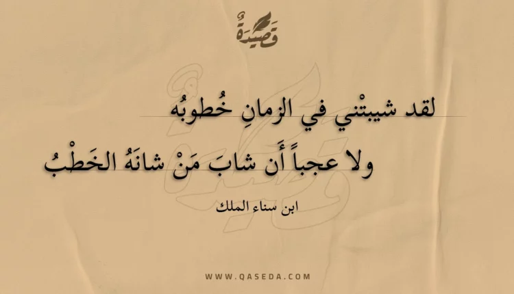 قصيدة لقد شيبتني في الزمان خطوبه