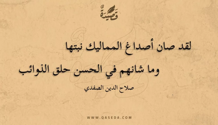 قصيدة لقد صان أصداغ المماليك نبتها