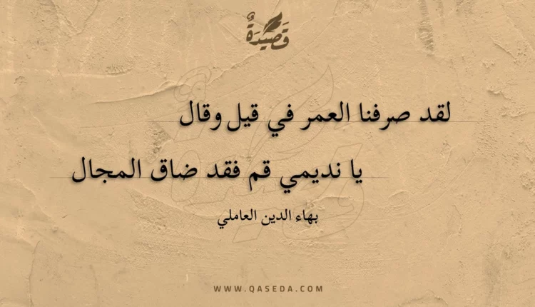 قصيدة لقد صرفنا العمر في قيل وقال