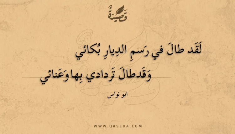 قصيدة لقد طال في رسم الديار بكائي