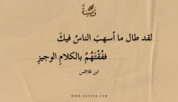 قصيدة لقد طال ما أسهب الناس فيك