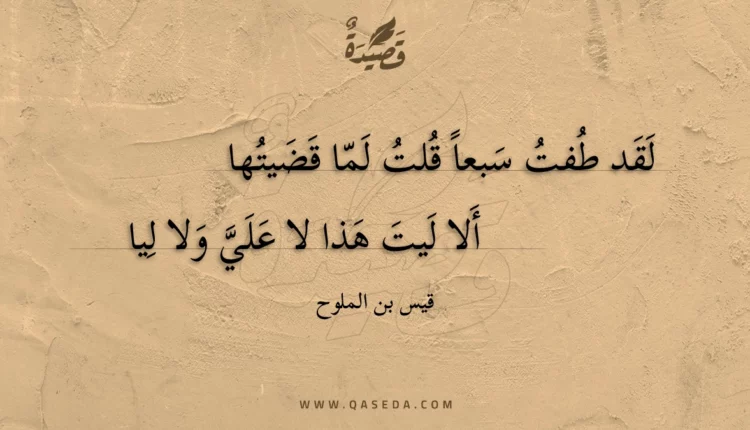 قصيدة لقد طفت سبعا قلت لما قضيتها
