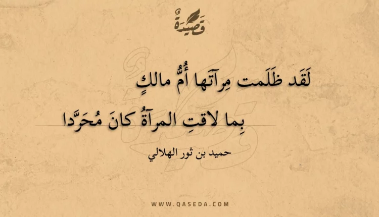قصيدة لقد ظلمت مرآتها أم مالك