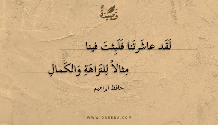 قصيدة لقد عاشرتنا فلبثت فينا