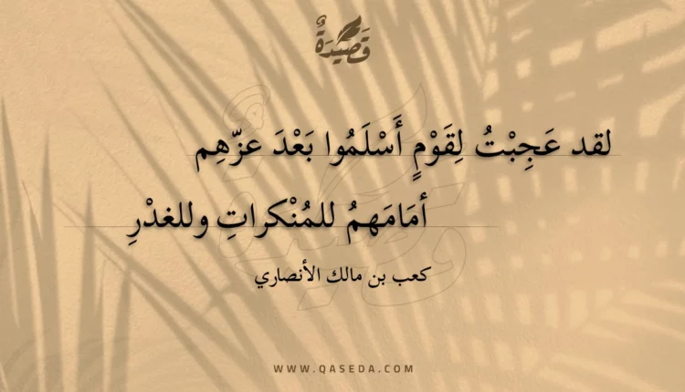 قصيدة لقد عجبت لقوم أسلموا بعد عزهم