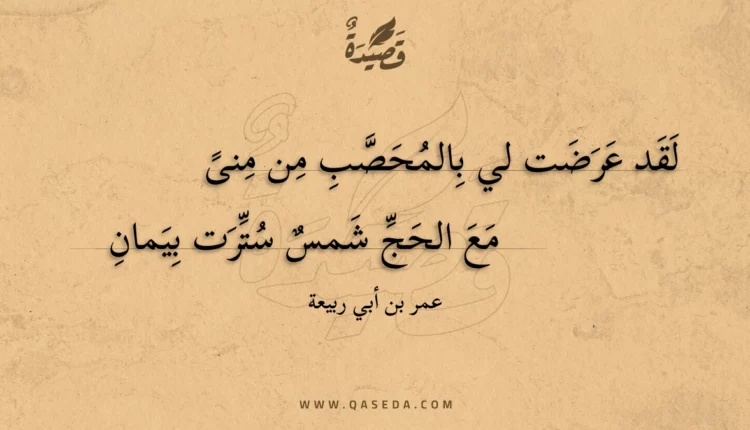 قصيدة لقد عرضت لي بالمحصب من منى