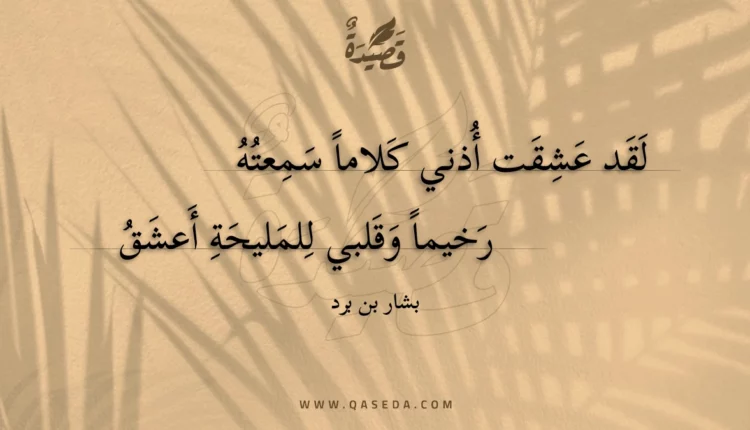 قصيدة لقد عشقت أذني كلاما سمعته