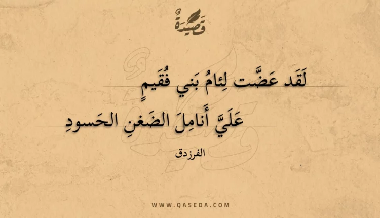 قصيدة لقد عضت لئام بني فقيم