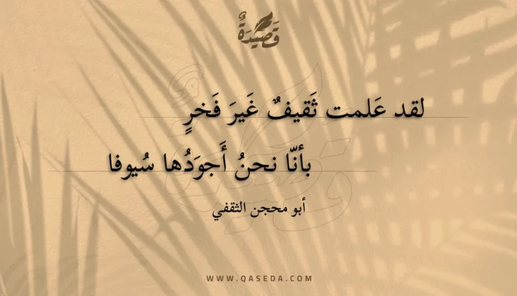 قصيدة لقد علمت ثقيف غير فخر