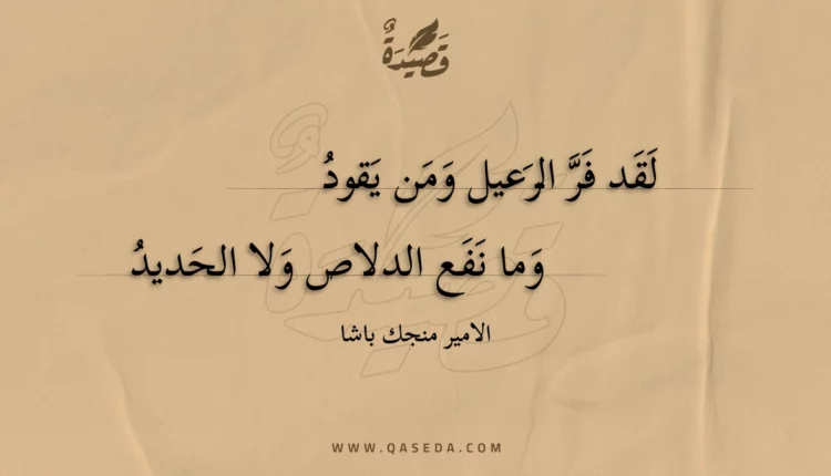 قصيدة لقد فر الرعيل ومن يقود