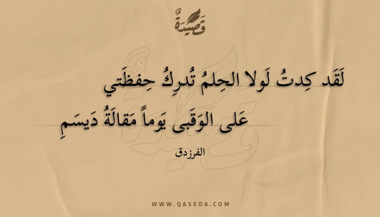 قصيدة لقد كدت لولا الحلم تدرك حفظتي
