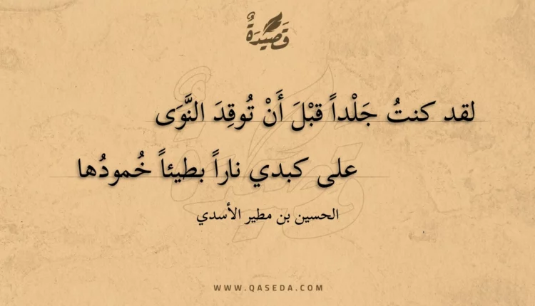 قصيدة لقد كنت جلدا قبل أن توقد النوى