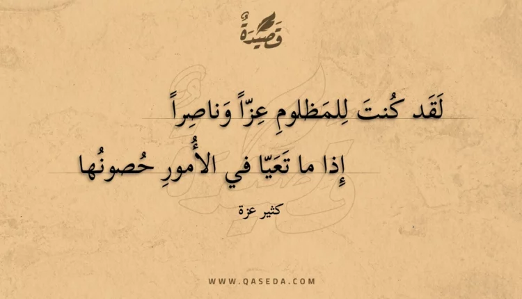 قصيدة لقد كنت للمظلوم عزا وناصرا