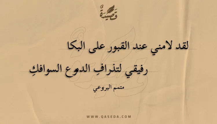 قصيدة لقد لامني عند القبور على البكا