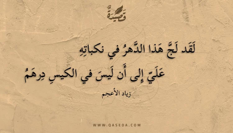 قصيدة لقد لج هذا الدهر في نكباته