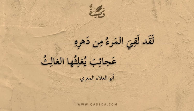 قصيدة لقد لقي المرء من دهره