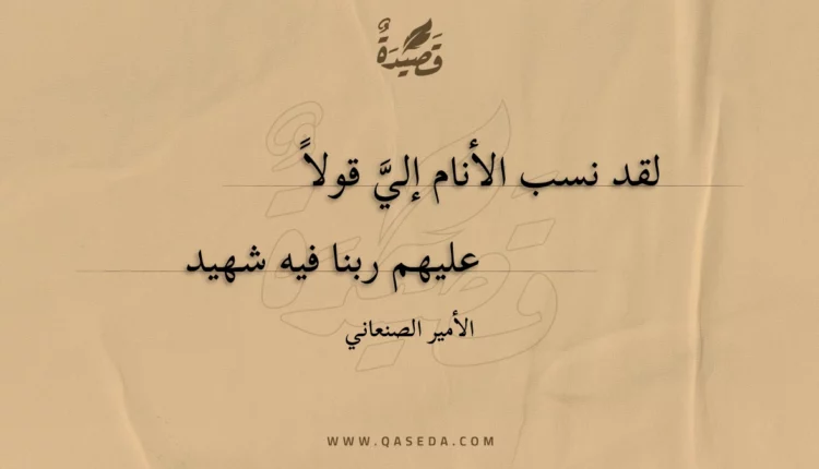 قصيدة لقد نسب الأنام إلي قولا
