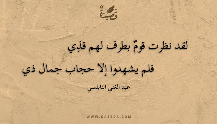 قصيدة لقد نظرت قوم بطرف لهم قذي