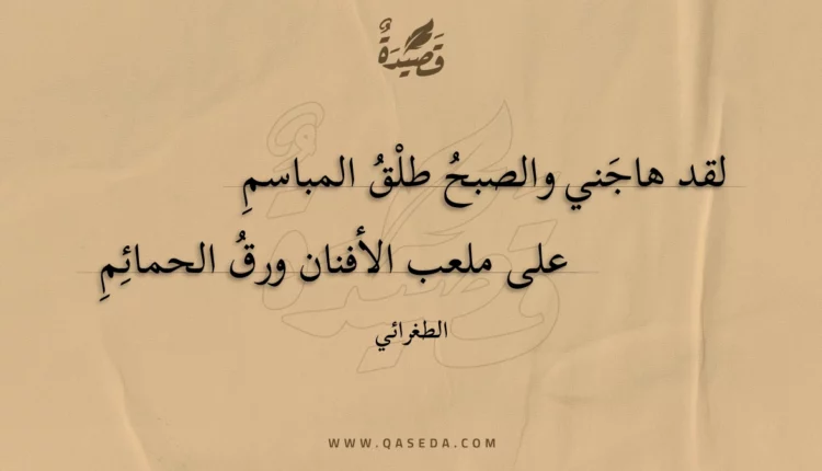 قصيدة لقد هاجني والصبح طلق المباسم