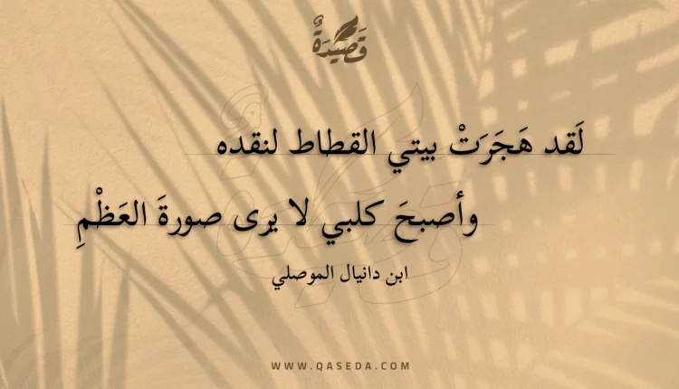 قصيدة لقد هجرت بيتي القطاط لنقده