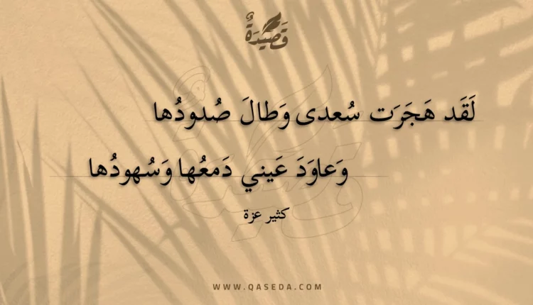 قصيدة لقد هجرت سعدى وطال صدودها
