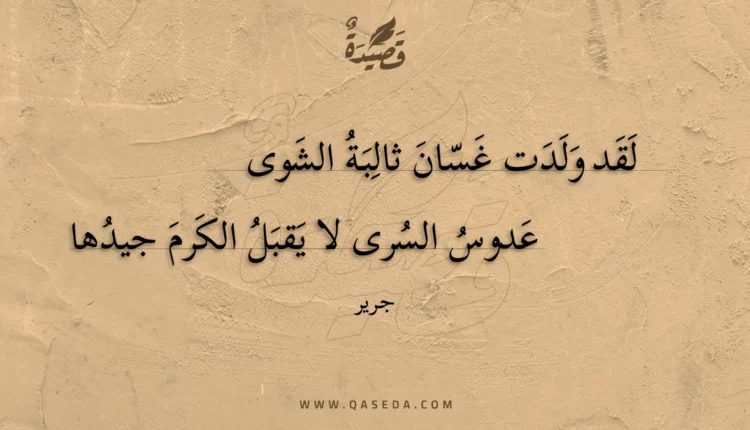 قصيدة لقد ولدت غسان ثالبة الشوى