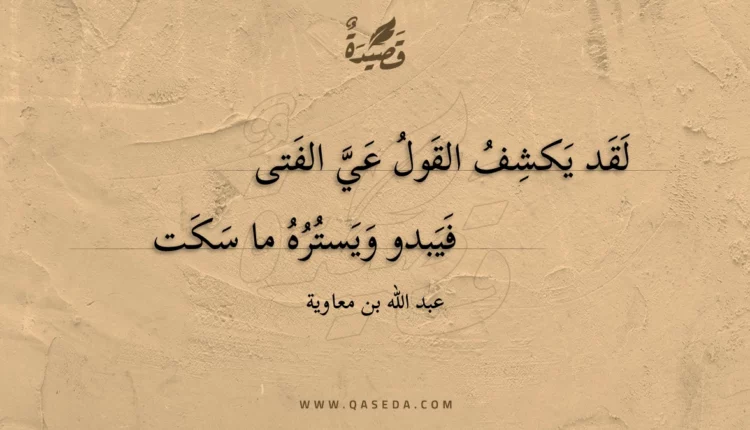 قصيدة لقد يكشف القول عي الفتى