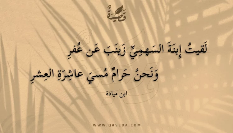 قصيدة لقيت إبنة السهمي زينب عن عفر