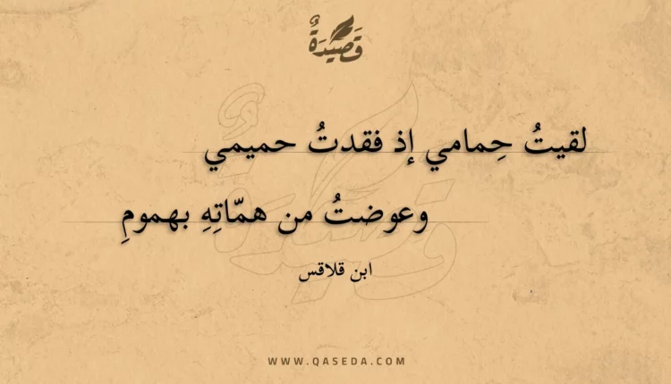 قصيدة لقيت حمامي إذ فقدت حميمي
