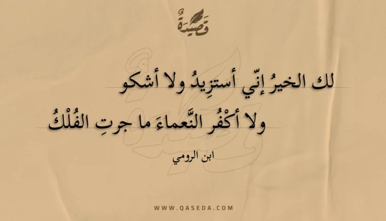 قصيدة لك الخير إني أستزيد ولا أشكو