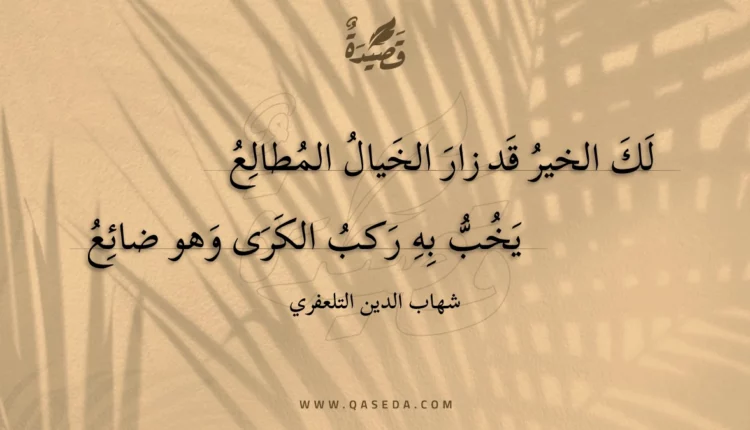 قصيدة لك الخير قد زار الخيال المطالع