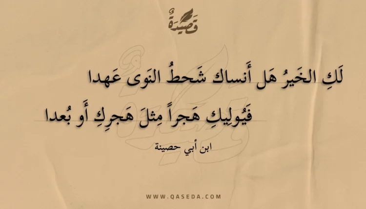 قصيدة لك الخير هل أنساك شحط النوى عهدا