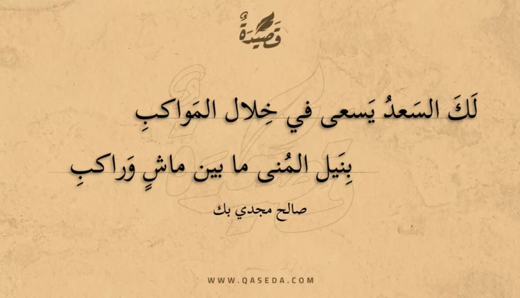 قصيدة لك السعد يسعى في خلال المواكب